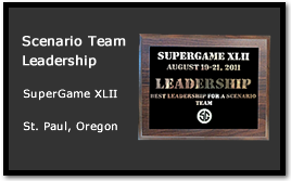 Bad Karma receives Best Leadership for a Scenario Team at SuperGame XLII