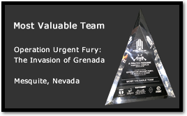 Bad Karma receives Most Valuable Team at Operation Urgent Fury - The Invasion of Grenada
